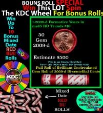 CRAZY Penny Wheel Buy THIS 2009-d Cabin solid Red BU Lincoln 1c roll & get 1-10 BU Red rolls FREE WO