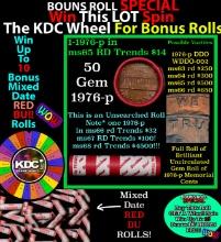 INSANITY The CRAZY Penny Wheel 1000s won so far, WIN this 1976-p BU RED roll get 1-10 FREE