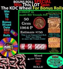 INSANITY The CRAZY Penny Wheel 1000s won so far, WIN this 1964-p BU RED roll get 1-10 FREE