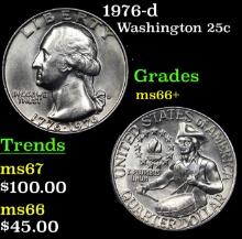 1976-d Washington Quarter 25c Grades GEM++ Unc