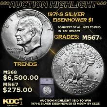 ***Auction Highlight*** 1971-s Silver Eisenhower Dollar $1 Graded ms67+ By SEGS (fc)