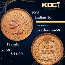 1905 Indian Cent 1c Grades Choice AU/BU Slider