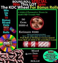 CRAZY Penny Wheel Buy THIS 2009-d Cabin solid Red BU Lincoln 1c roll & get 1-10 BU Red rolls FREE WO