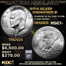 ***Auction Highlight*** 1971-s Silver Eisenhower Dollar 1 Graded ms67+ By SEGS (fc)
