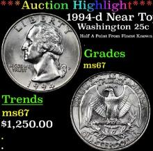 ***Auction Highlight*** 1994-d Washington Quarter Near Top Pop! 25c Graded ms67 BY SEGS (fc)
