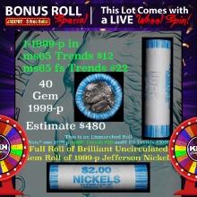 CRAZY Nickel Wheel Buy THIS 1999-p solid  BU Jefferson 5c roll & get 1-5 BU rolls FREE WOW