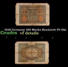 1920 Germany 100 Marks Banknote P# 69a Grades vf details
