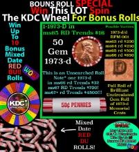 INSANITY The CRAZY Penny Wheel 1000s won so far, WIN this 1973-d BU RED roll get 1-10 FREE