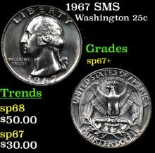 1967 SMS Washington Quarter 25c Grades sp67+