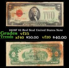 1928F $2 Red Seal United States Note Grades vf+