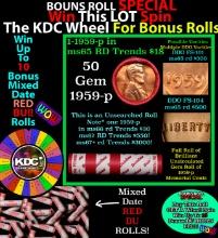 CRAZY Penny Wheel Buy THIS 1960-p solid Red BU Lincoln 1c roll & get 1-10 BU Red rolls FREE WOW