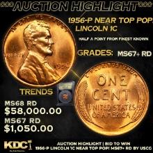 ***Auction Highlight*** 1956-p Lincoln Cent Near Top Pop! 1c Graded GEM++ RD By USCG (fc)