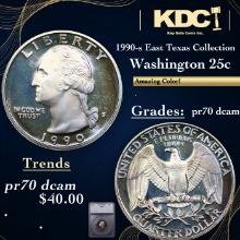 Proof 1990-s Washington Quarter East Texas Collection 25c Graded pr70 dcam By SEGS