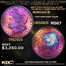 ***Auction Highlight*** 1885-p Morgan Dollar Steve Martin Collection Colorfully Toned Near Top Pop!
