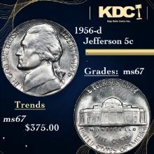 1956-d Jefferson Nickel 5c Grades GEM++ Unc