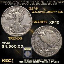 ***Auction Highlight*** 1921-s Walking Liberty Half Dollar 50c Graded xf By USCG (fc)