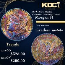 1879-s Morgan Dollar Steve Martin Collection Colorfully Toned $1 Grades Choice+ Unc