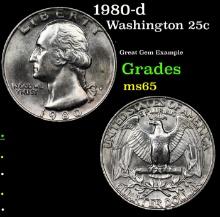 1980-d Washington Quarter 25c Grades GEM Unc