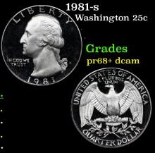 Proof 1981-s Washington Quarter 25c Grades GEM++ Proof Deep Cameo