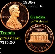 Proof 1986-s Lincoln Cent 1c Graded pr70 dcam By SEGS