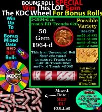 INSANITY The CRAZY Penny Wheel 1000s won so far, WIN this 1964-d BU RED roll get 1-10 FREE
