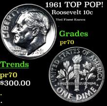 Proof 1961 Roosevelt Dime TOP POP! 10c Graded pr70 BY SEGS