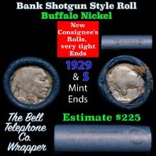 Buffalo Nickel Shotgun Roll in Old Bank Style 'Bell Telephone' Wrapper 1929 & s Mint Ends