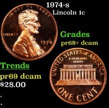 1974-s Proof Lincoln Cent 1c Grades GEM++ Proof Deep Cameo