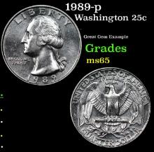 1989-p Washington Quarter 25c Grades GEM Unc