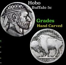 Hobo Buffalo Nickel 5c Grades Hand Carved