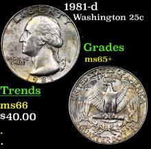 1981-d Washington Quarter 25c Grades GEM+ Unc