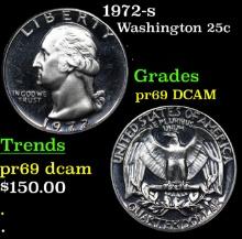 1972-s Proof Washington Quarter 25c Graded pr69 DCAM By SEGS