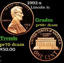 1992-s Proof Lincoln Cent 1c Grades GEM++ Proof Deep Cameo