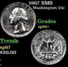 1967 SMS Washington Quarter 25c Grades sp66+