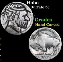 Hobo Buffalo Nickel 5c Grades Hand Carved