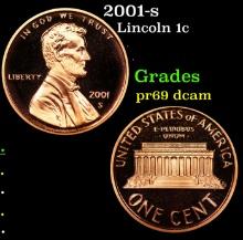 2001-s Proof Lincoln Cent 1c Grades GEM++ Proof Deep Cameo