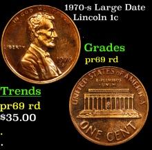 1970-s Large Date Proof Lincoln Cent 1c Grades Gem++ Proof Red