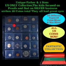 Unique Father & 2 Sons US ONLY Collection,The kids focused on Proofs and Dad on SILVER business stri