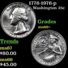 1776-1976-p Washington Quarter 25c Grades GEM++ Unc