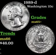 1989-d Washington Quarter 25c Grades GEM+ Unc