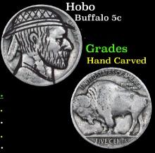 Hobo Buffalo Nickel 5c Grades Hand Carved