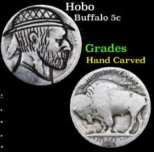 Hobo Buffalo Nickel 5c Grades Hand Carved