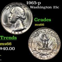 1965-p Washington Quarter 25c Grades GEM+ Unc