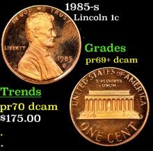 1985-s Proof Lincoln Cent 1c Grades GEM++ Proof Deep Cameo