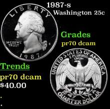 1987-s Proof Washington Quarter 25c Grades GEM++ Proof Deep Cameo