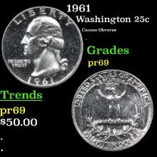1961 Proof Washington Quarter 25c Grades GEM++ Proof