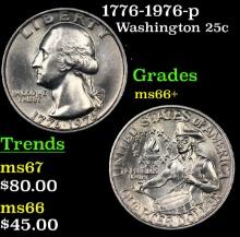 1776-1976-p Washington Quarter 25c Grades GEM++ Unc