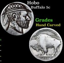 Hobo Buffalo Nickel 5c Grades Hand Carved