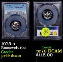 PCGS 1975-s Proof Roosevelt Dime 10c Graded pr69 dcam By PCGS