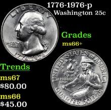 1776-1976-p Washington Quarter 25c Grades GEM++ Unc